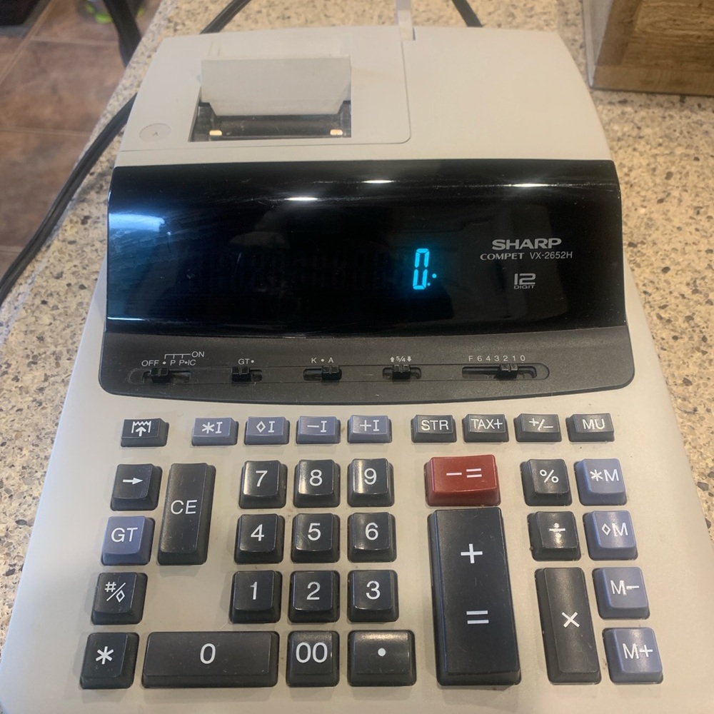 Sharp Compet VX-2652H Electronic Printer Calculator Desktop Large Keys Working